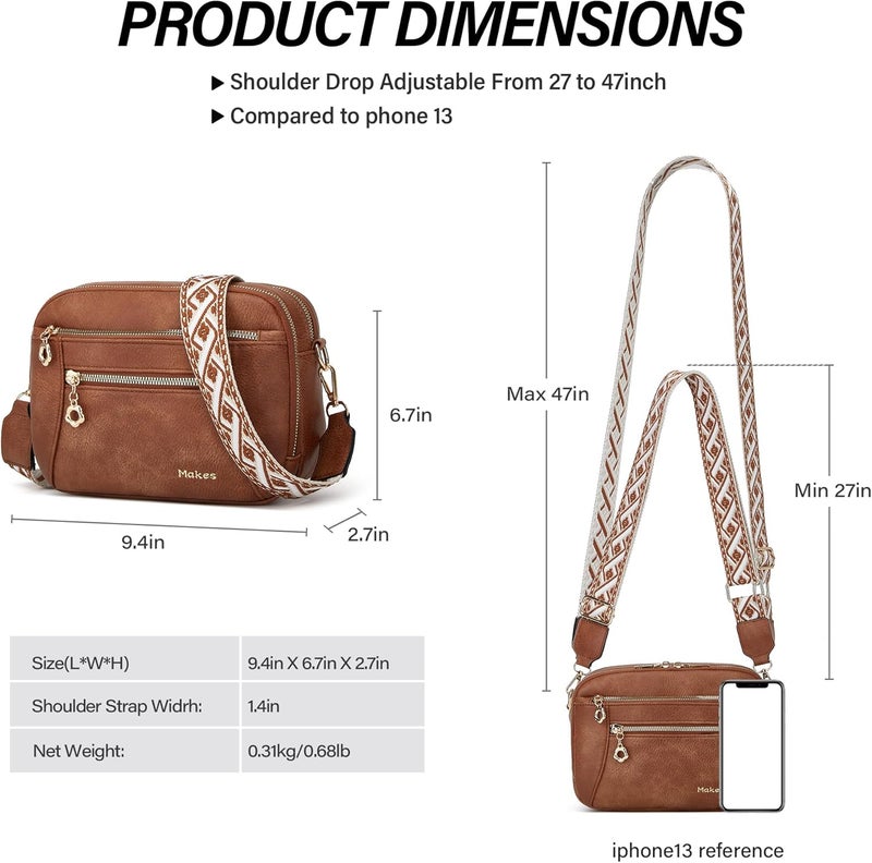 Makes Crossbody Purse for Women Small Crossbody Bags Trendy Vegan Leather with Adjustable Shoulder Straps Gift for Mother Wife Mom - Image 4
